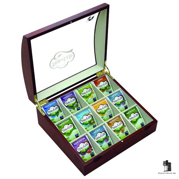 Tea of life. Tr�boks med vindue 12 rum